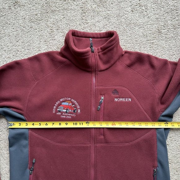 Nike ACG Sweater Womens Large Embordered Noreen Full Zip Mock Neck Fleece Maroon - Picture 11 of 14